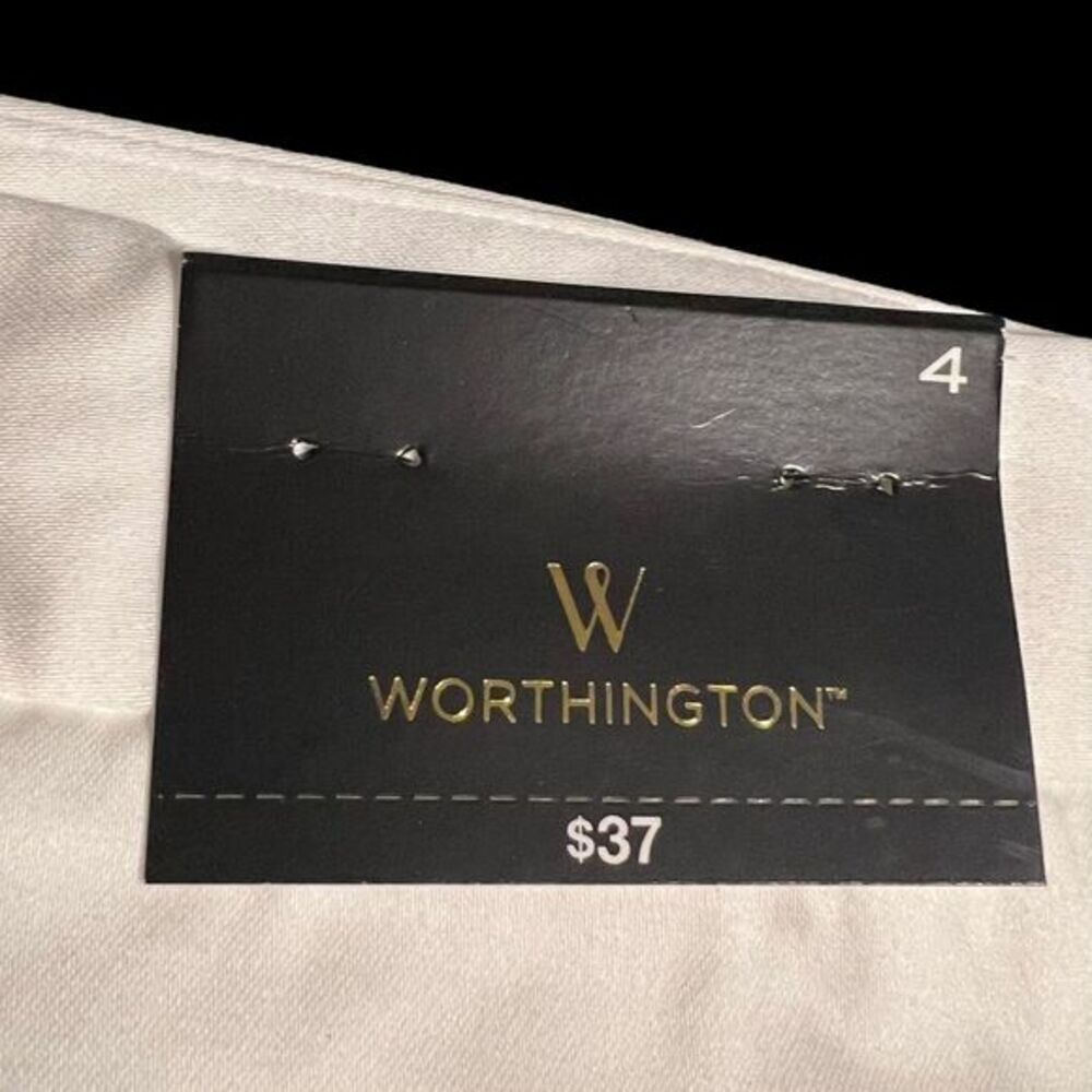 Worthington White Cotton Blend Tailored Shorts Women's Summer Casual‎ Size 4 - Picture 8 of 9